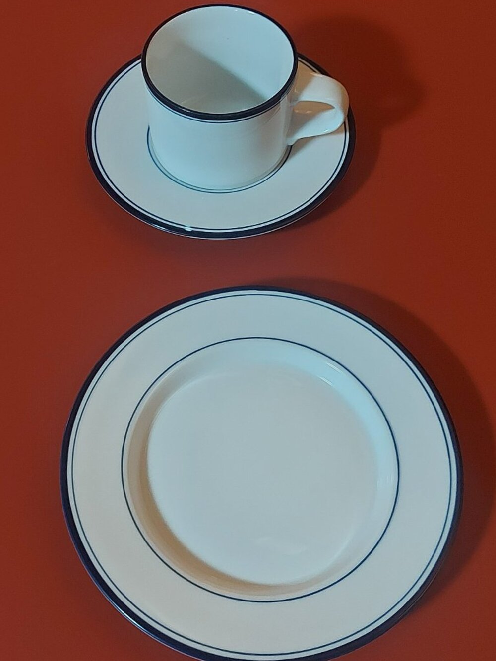 DANSK Allegro Blue - Bread Plates and Flat Cup & Saucer Set